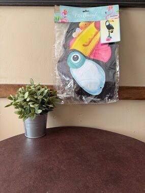 Hobby Lobby Tropical Toucan Wall Decor - Black, Yellow, Pink, Teal, White